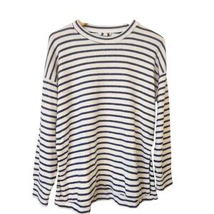 Aerie Striped Oversized Sweater Shirt Blue White Summer Pool Beach Spring Small